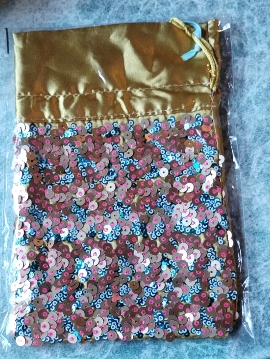 Anthropologie Other - Anthropologie Gift Bag Sequins Satin Drawstring